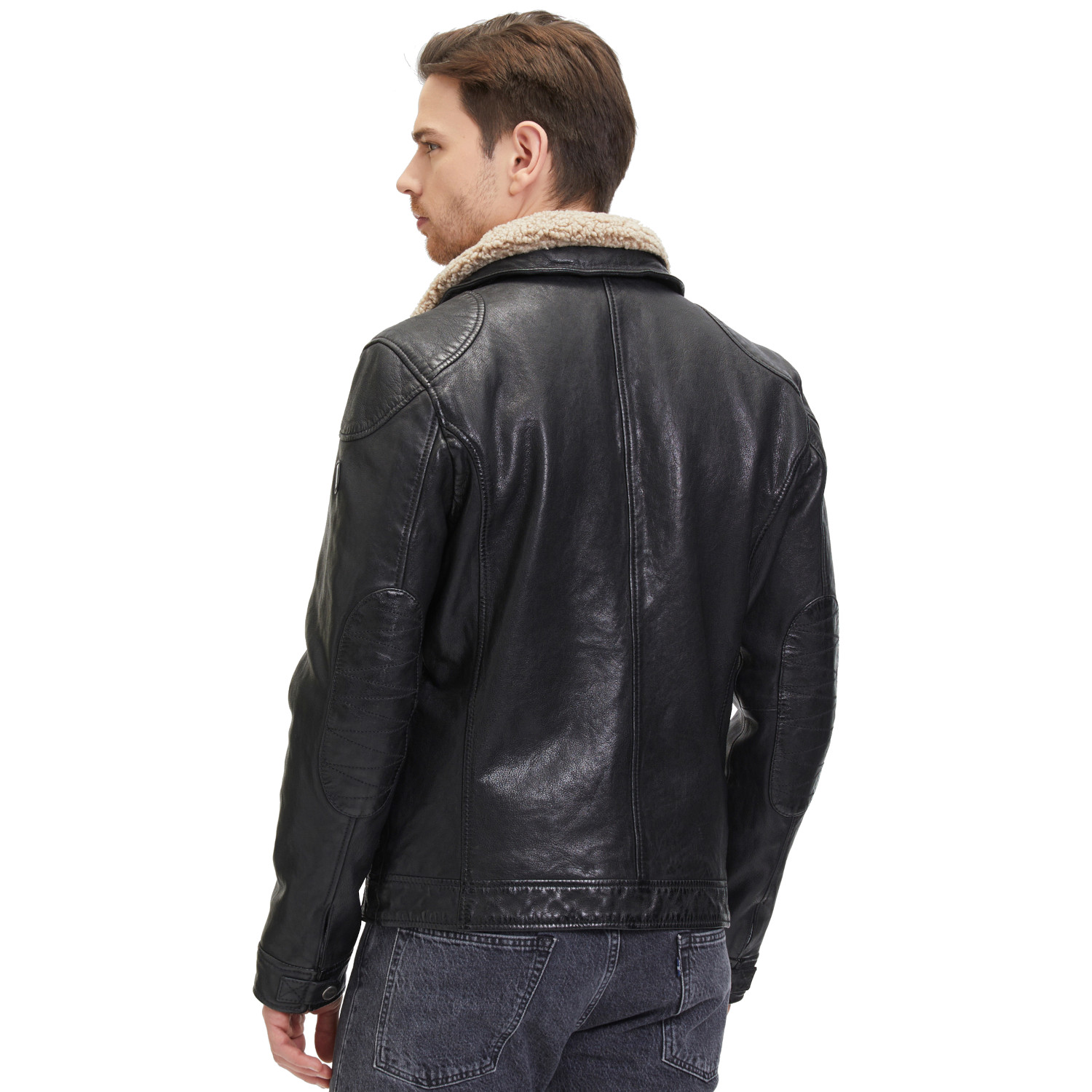 Geaca de Piele Barbati Mauritius Neagra GMTalton – Geci de Piele