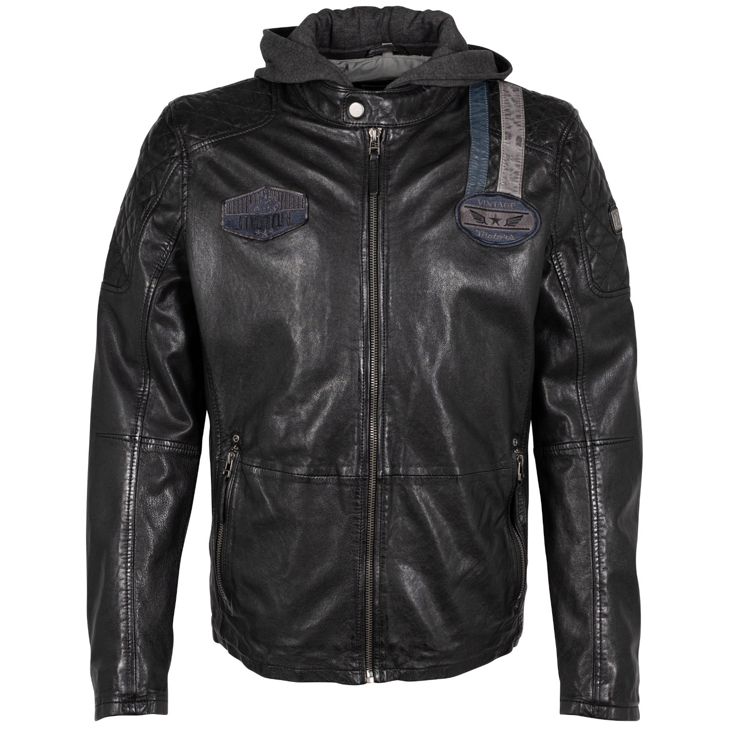 Geaca de Piele Barbati Mauritius Neagra GMTinon – Black Friday