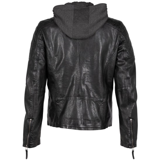 Geaca de Piele Barbati Mauritius Neagra GMTinon