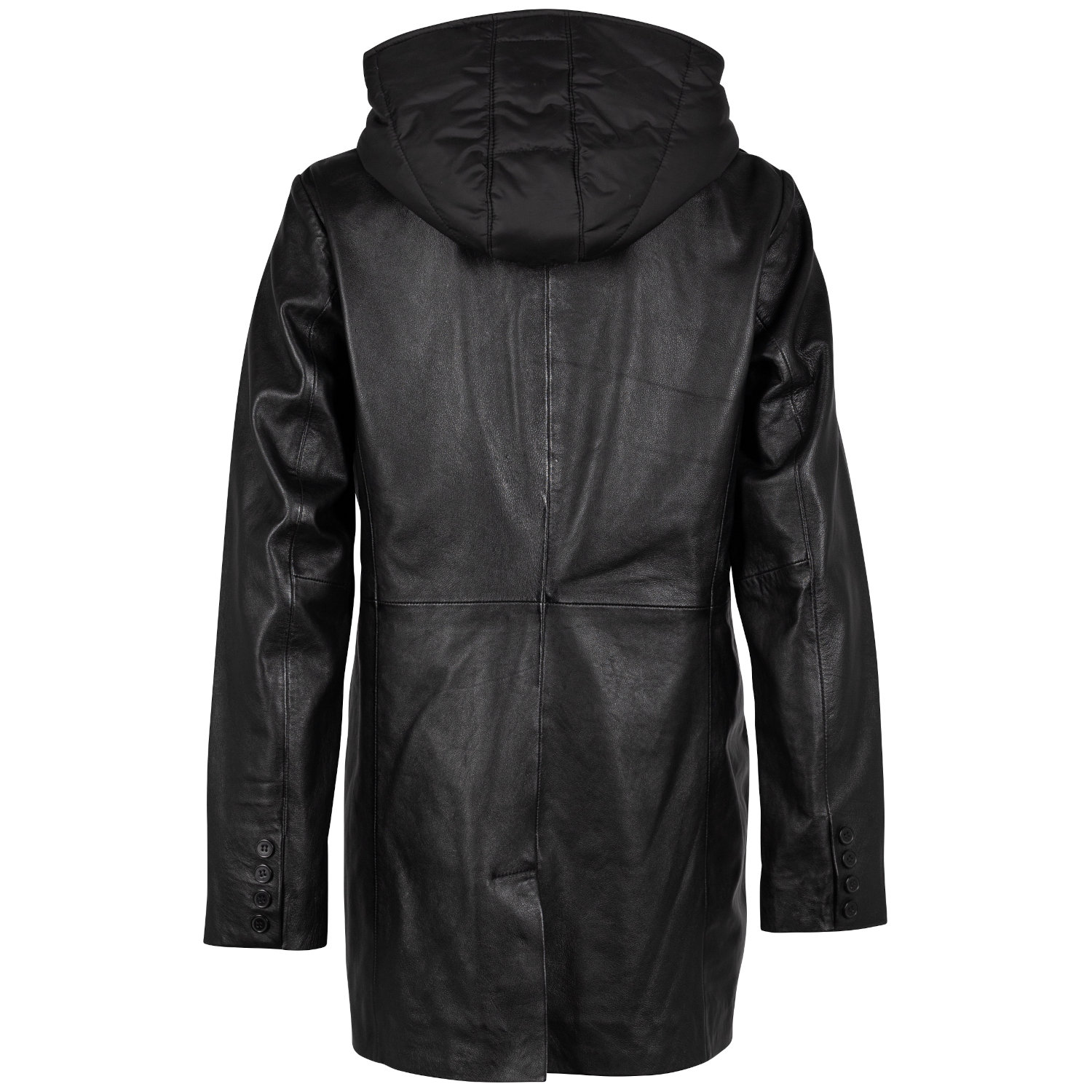 Geaca Lunga de Piele Dama Mauritius Neagra GWAlfka – Geci de Piele