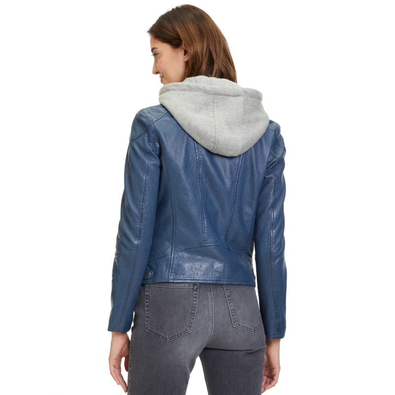 Geaca de Piele Dama Mauritius Albastra GWAlice – Black Friday