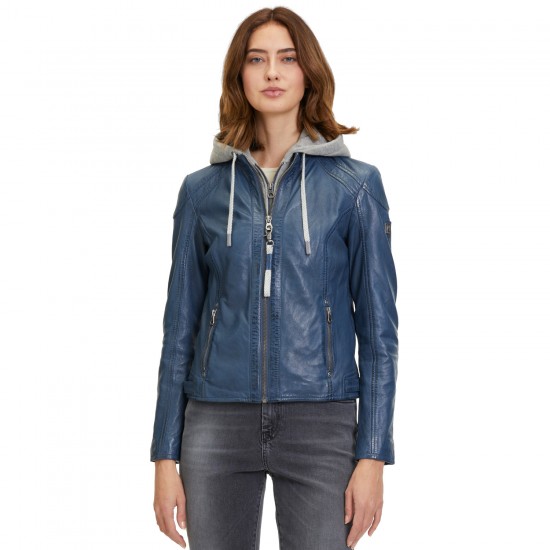 Geaca de Piele Dama Mauritius Albastra GWAlice