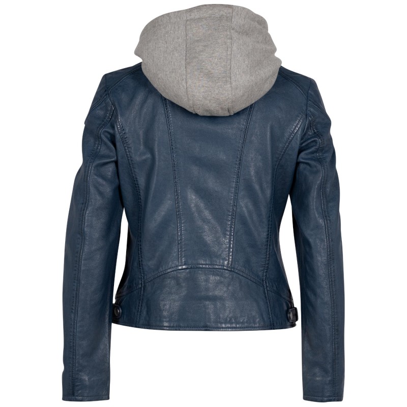 Geaca de Piele Dama Mauritius Albastra GWAlice – Black Friday