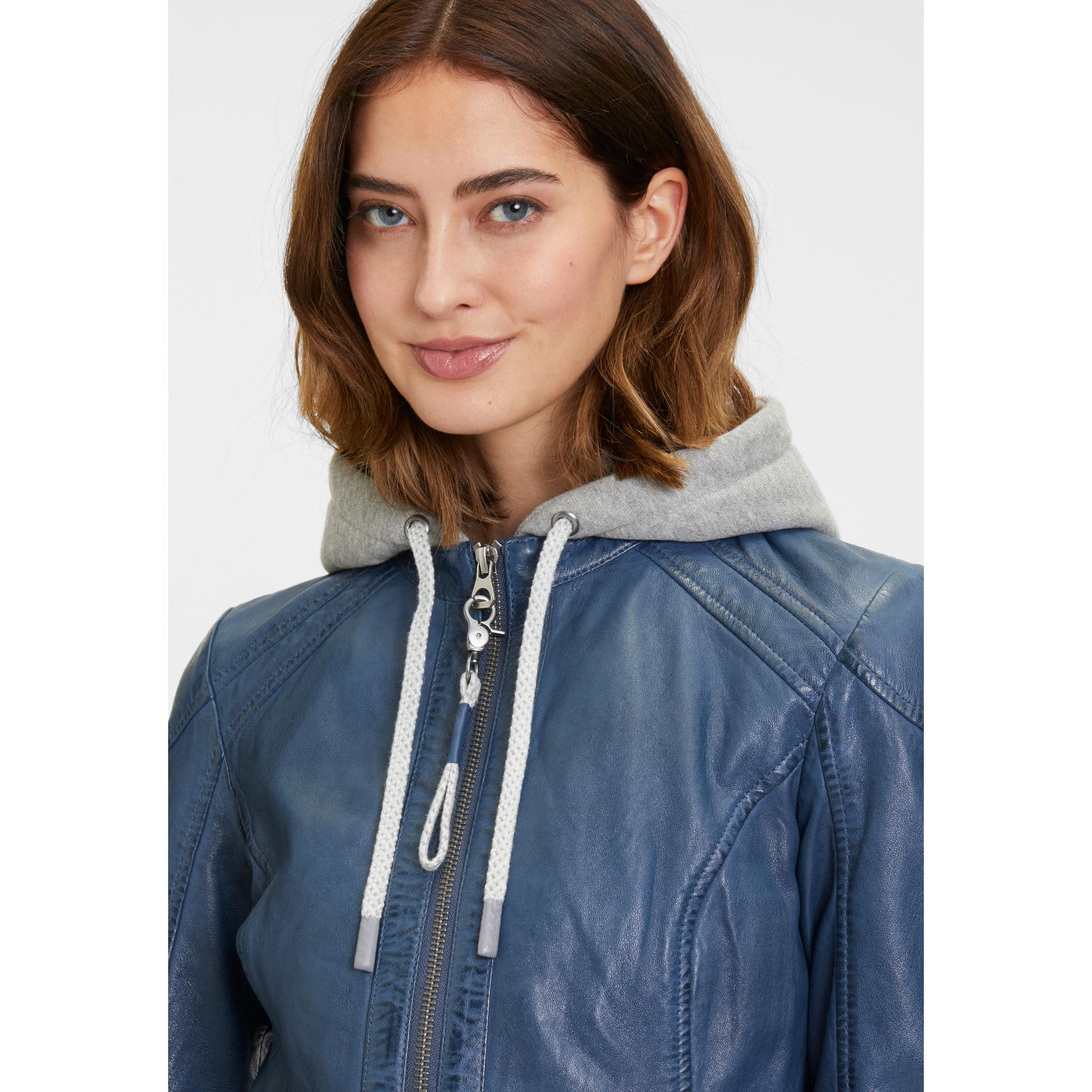 Geaca de Piele Dama Mauritius Albastra GWAlice – Black Friday