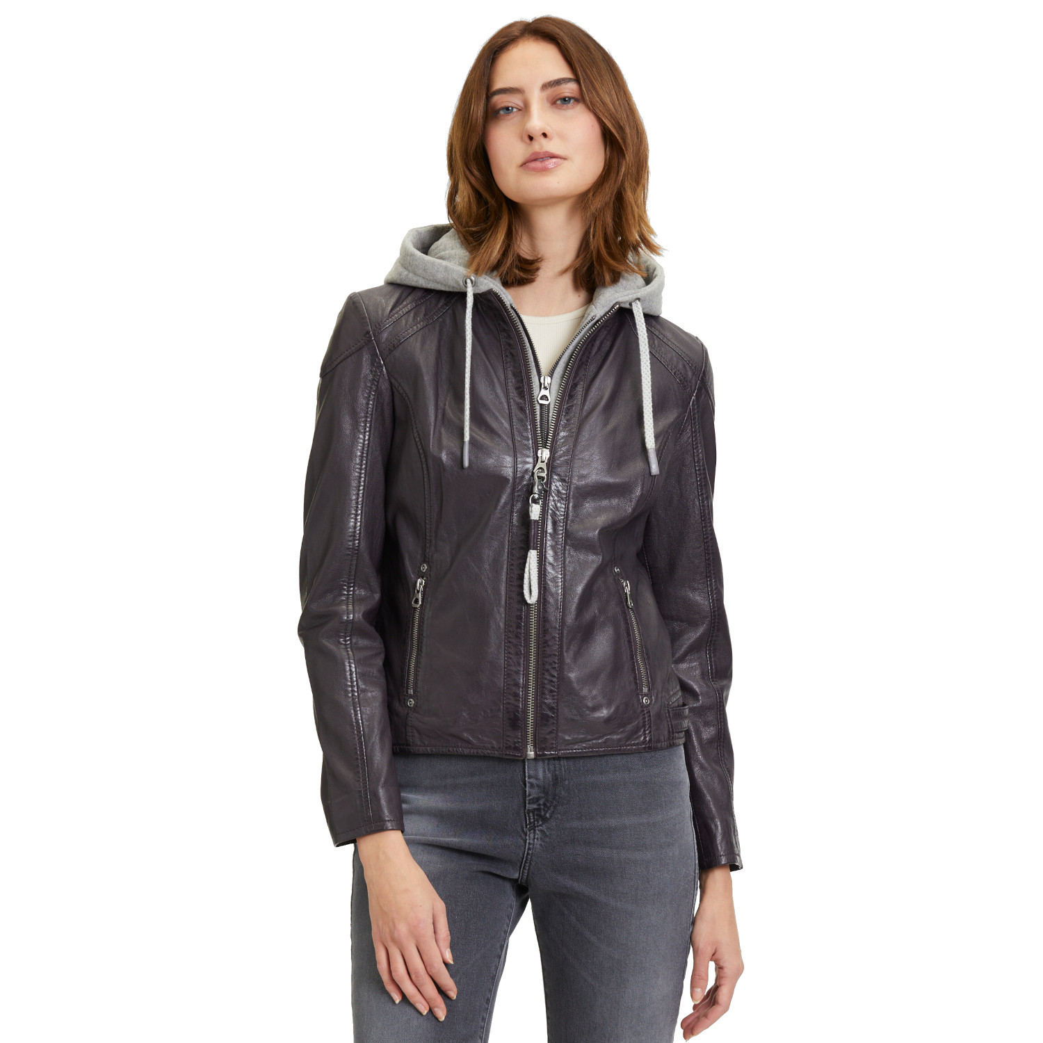 Geaca de Piele Dama Mauritius Mov Inchis GWAlice – Black Friday