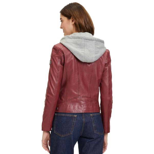 Geaca de Piele Dama Mauritius Rosu Inchis GWAlice