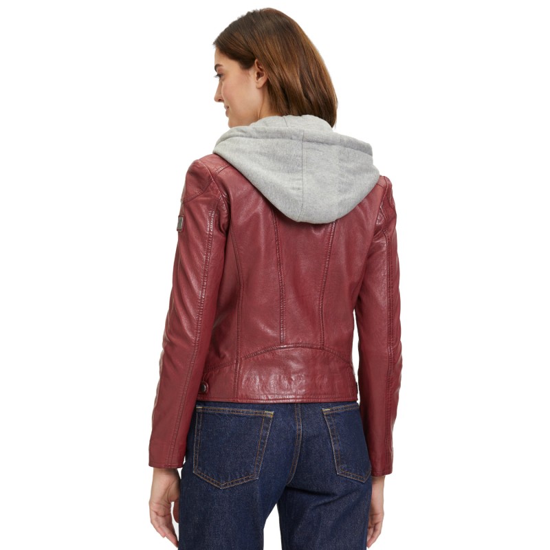 Geaca de Piele Dama Mauritius Rosu Inchis GWAlice – Black Friday