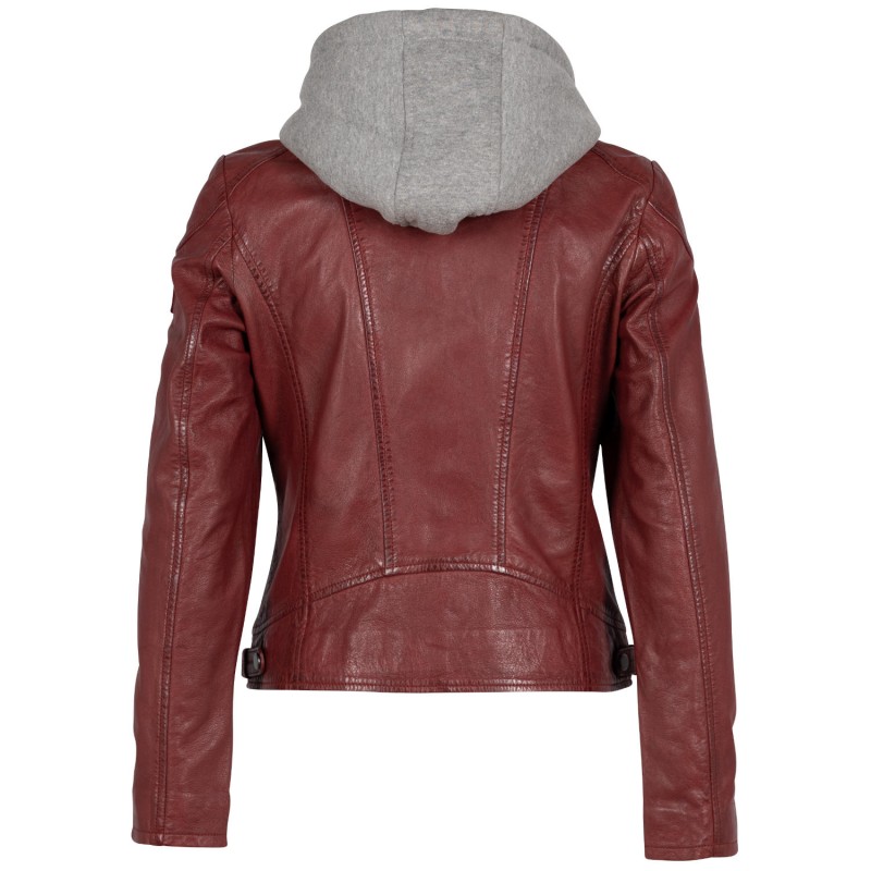 Geaca de Piele Dama Mauritius Rosu Inchis GWAlice – Black Friday