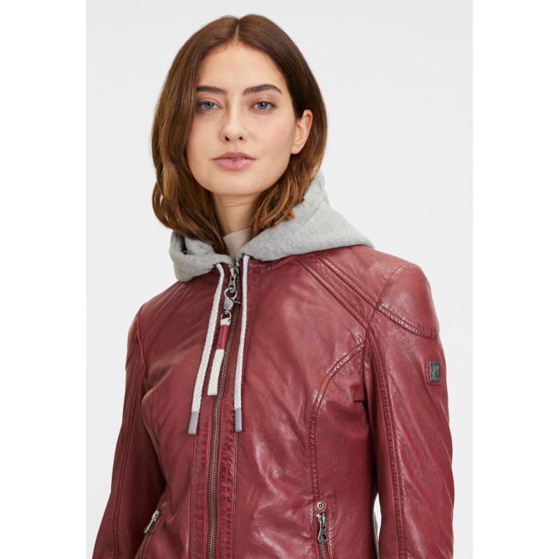 Geaca de Piele Dama Mauritius Rosu Inchis GWAlice – Black Friday