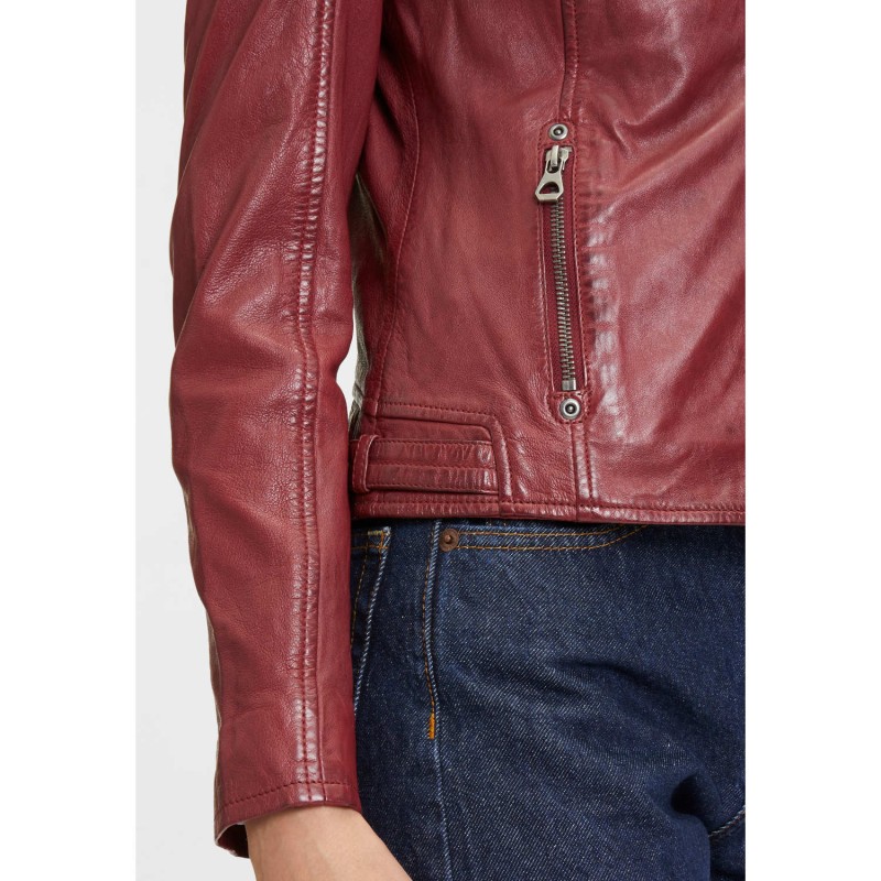 Geaca de Piele Dama Mauritius Rosu Inchis GWAlice – Black Friday