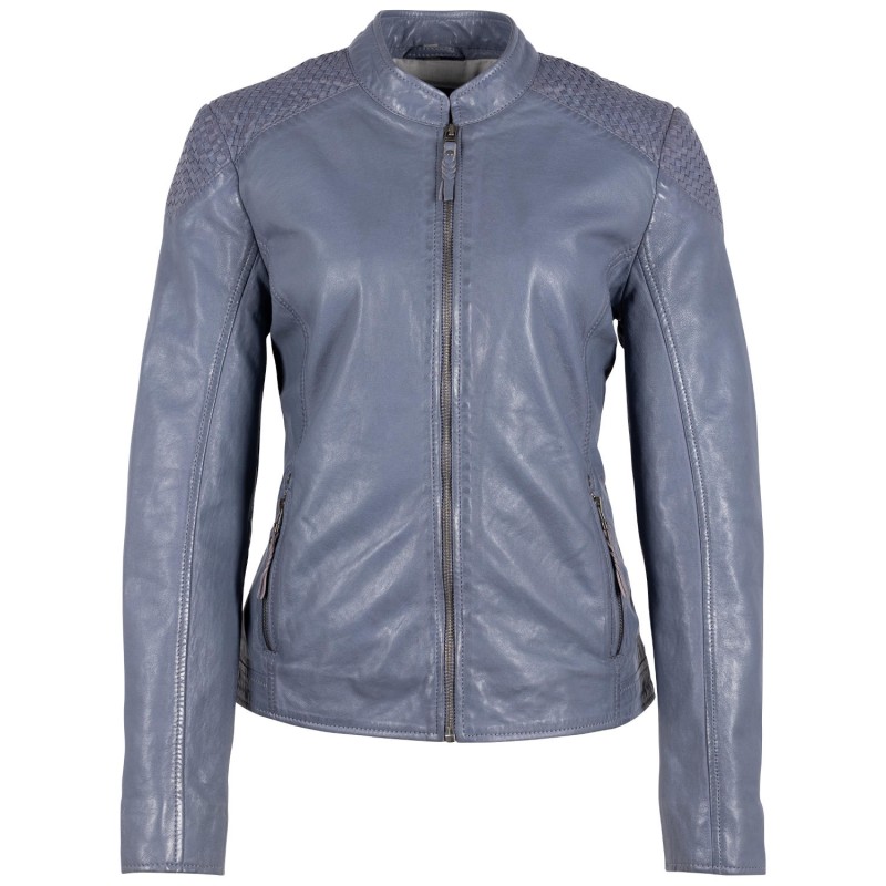 Geaca de Piele Dama Mauritius Albastru Denim GWAlisah – Geci de Piele