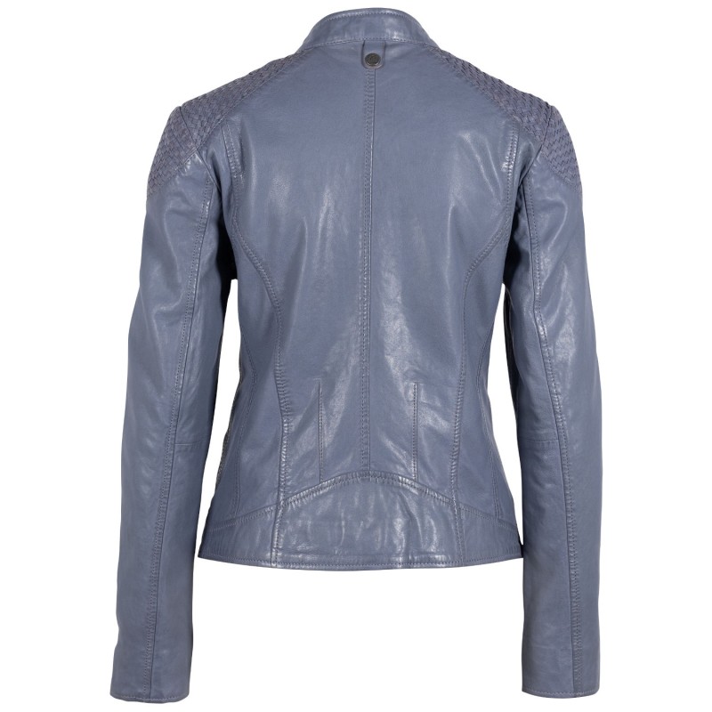 Geaca de Piele Dama Mauritius Albastru Denim GWAlisah – Geci de Piele