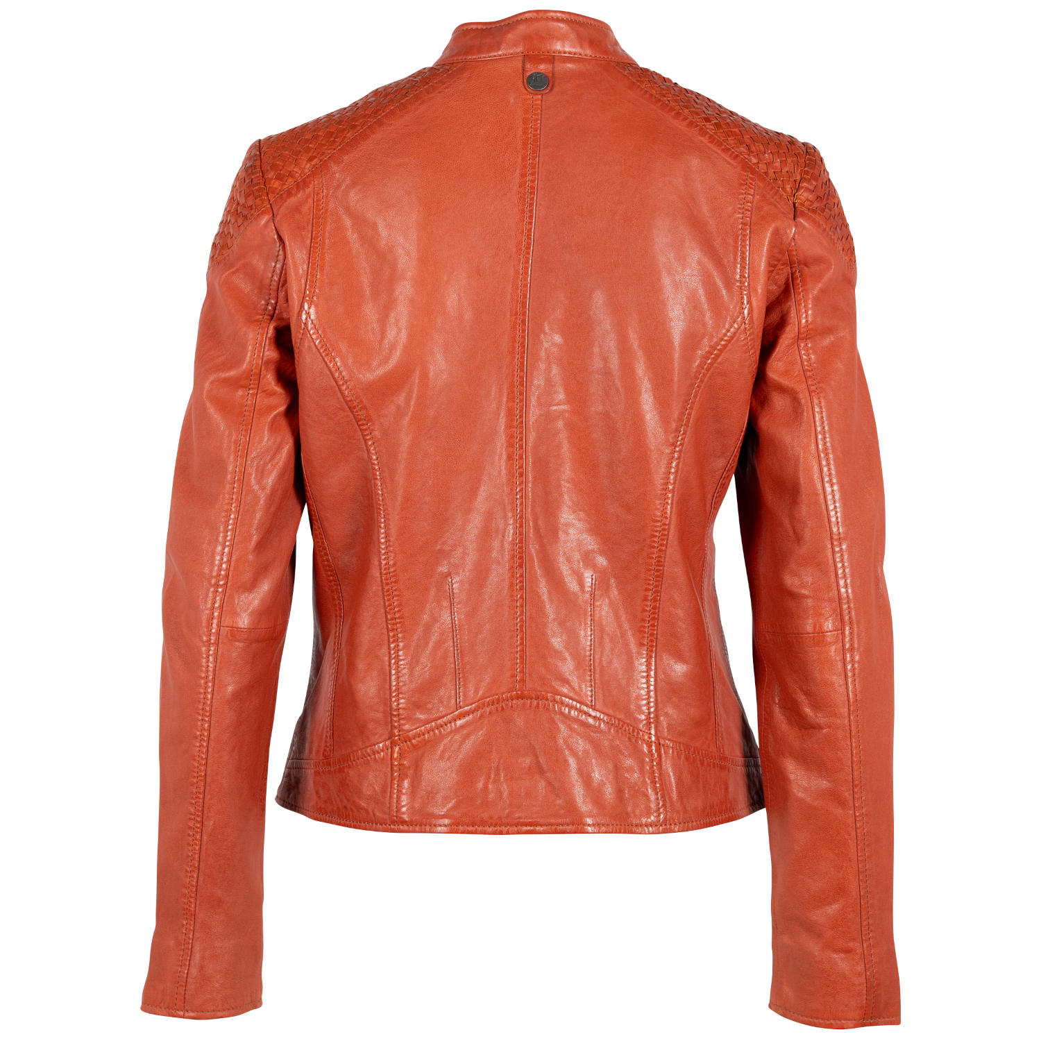Geaca de Piele Dama Mauritius Portocalie GWAlisah – Geci de Piele