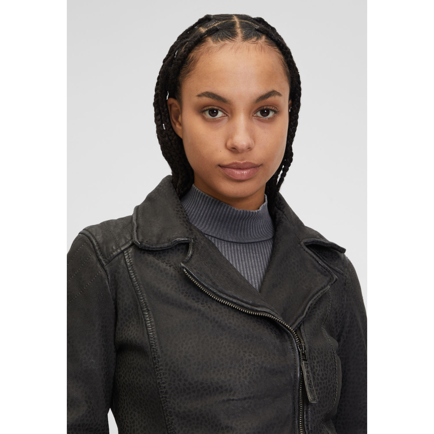 Geaca de Piele Dama Mauritius Antracit GWAnimala – Black Friday