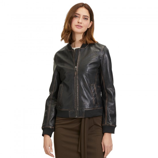 Geaca de Piele Dama Mauritius Negru Vintage GWBrita Geaca de Piele Dama Mauritius Negru Vintage GWBrita
