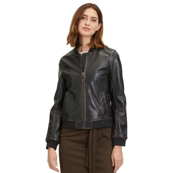 Geaca de Piele Dama Mauritius Negru Vintage GWBrita