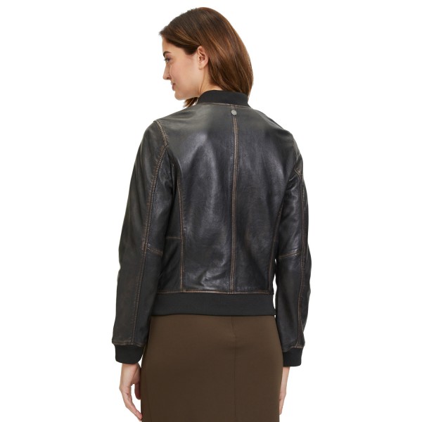 Geaca de Piele Dama Mauritius Negru Vintage GWBrita