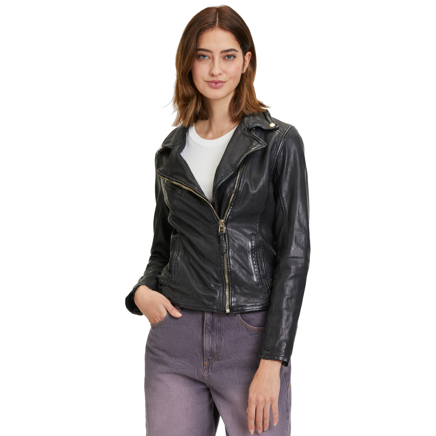 Geaca de Piele Dama Mauritius Neagra GWCaira – Black Friday