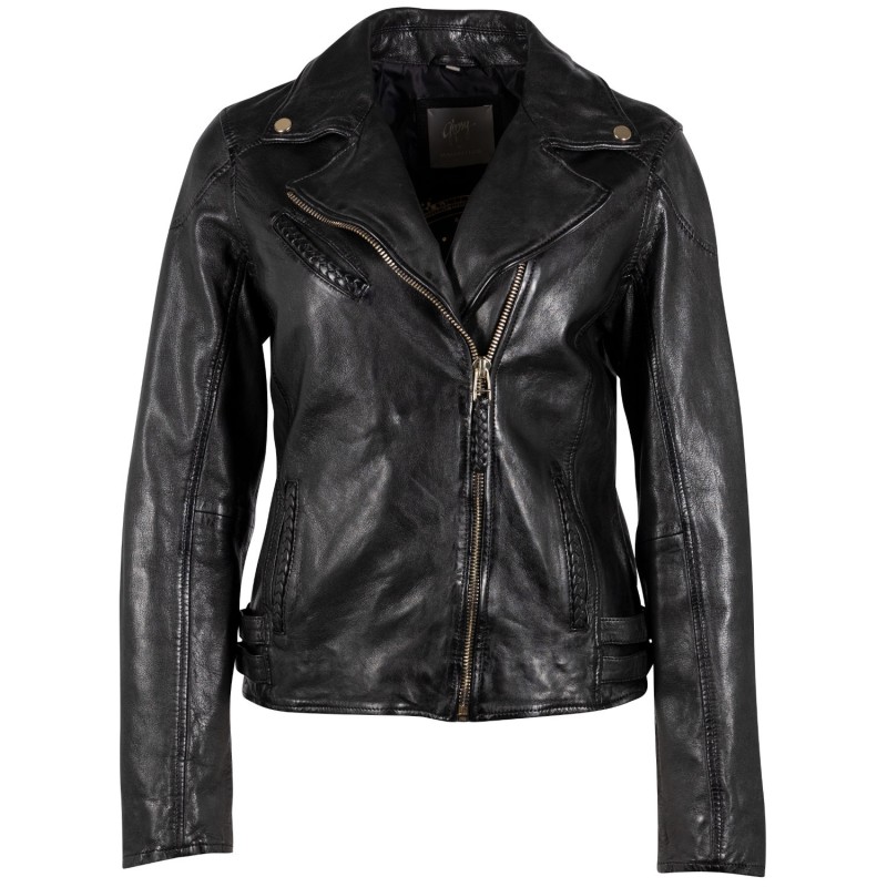 Geaca de Piele Dama Mauritius Neagra GWCaira – Black Friday