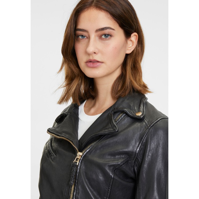 Geaca de Piele Dama Mauritius Neagra GWCaira – Black Friday