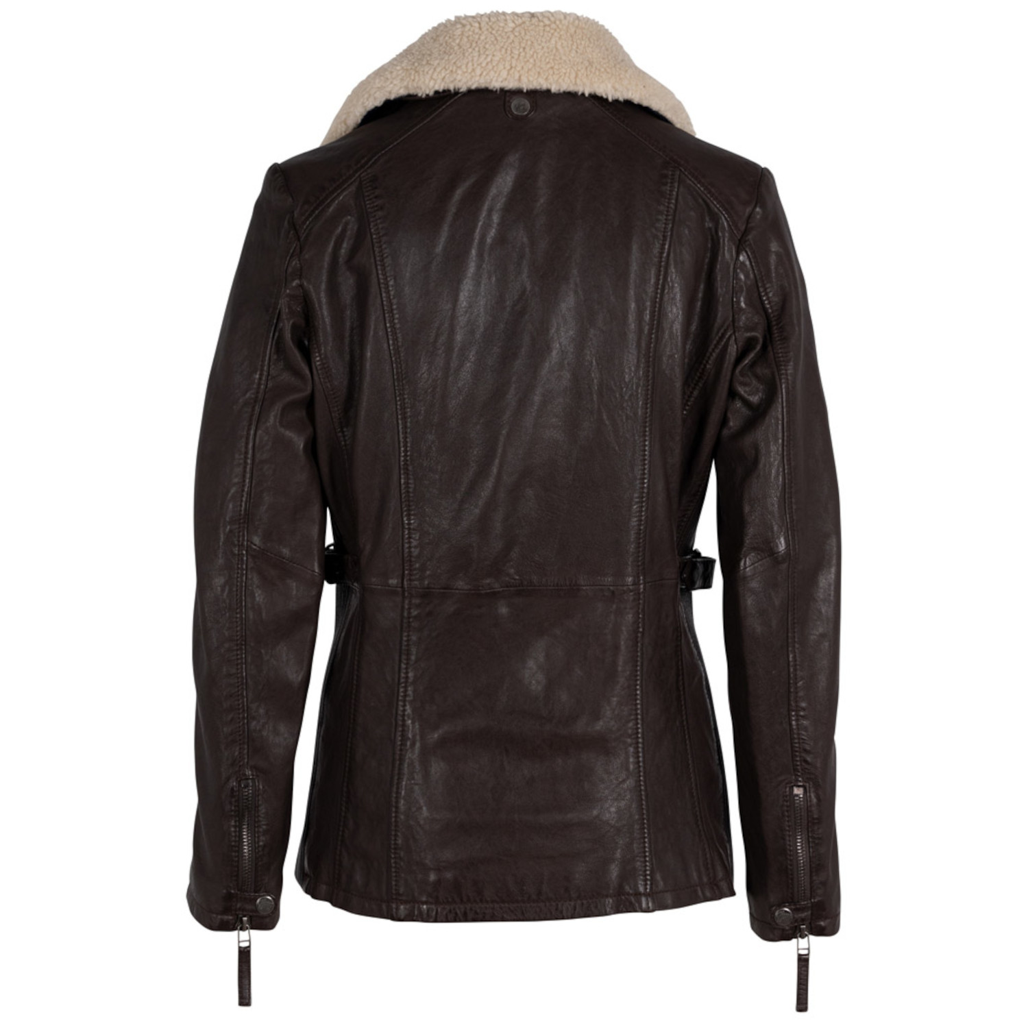 Geaca Lunga de Piele Dama Mauritius Maro Inchis GWCeliane – Geci de Piele