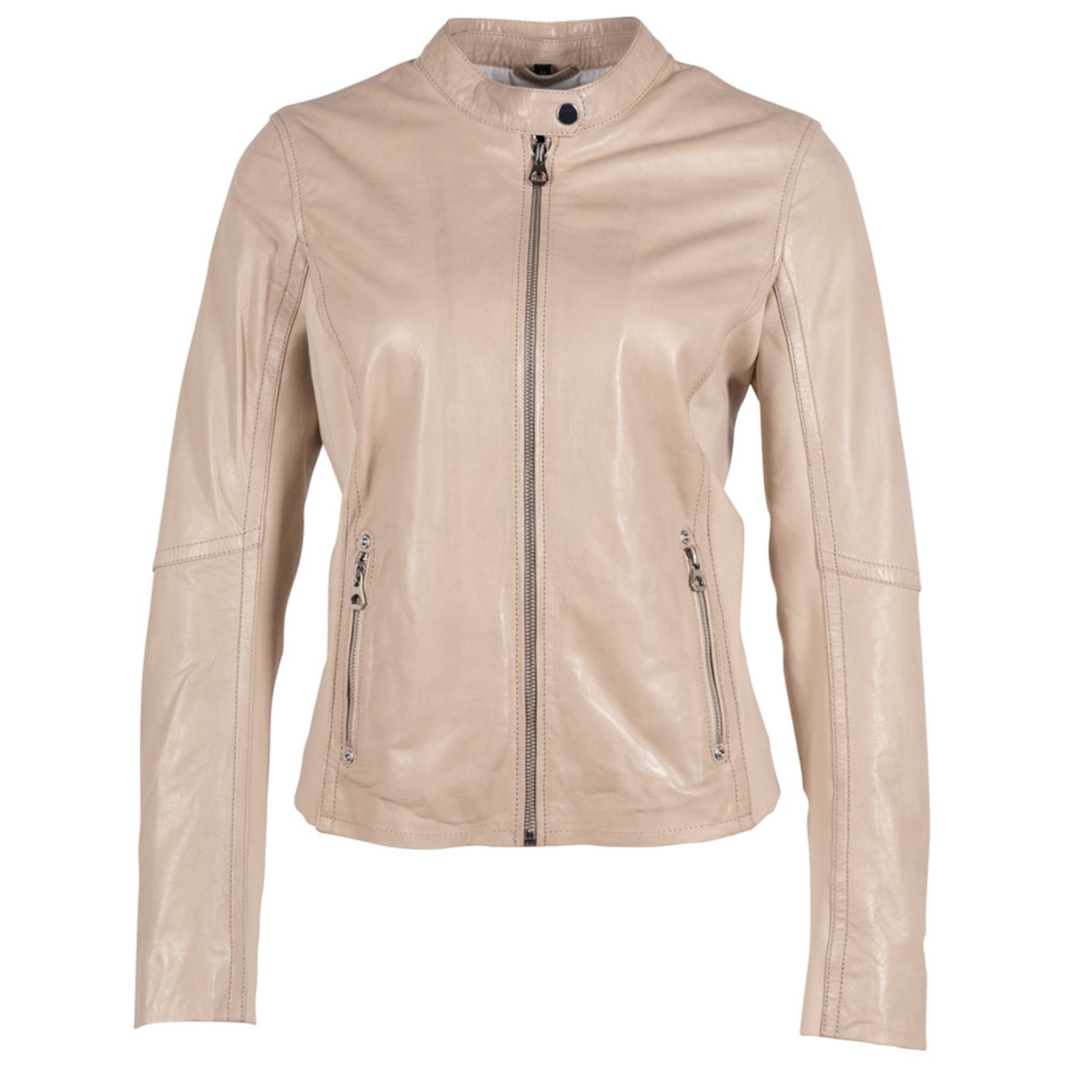 Geaca de Piele Dama Mauritius Bej Deschis GWClair – Black Friday