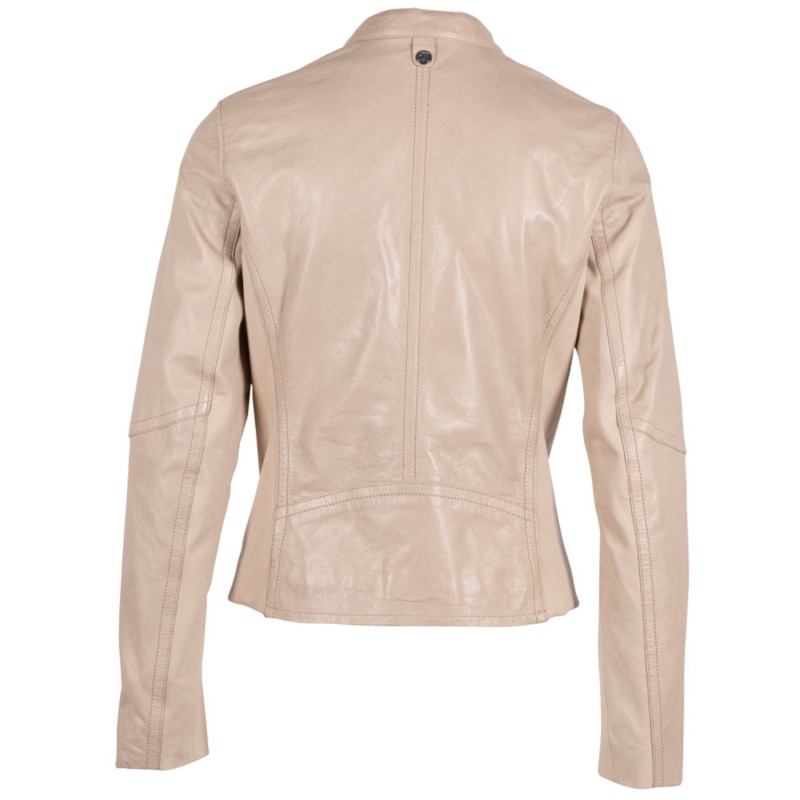 Geaca de Piele Dama Mauritius Bej Deschis GWClair – Black Friday