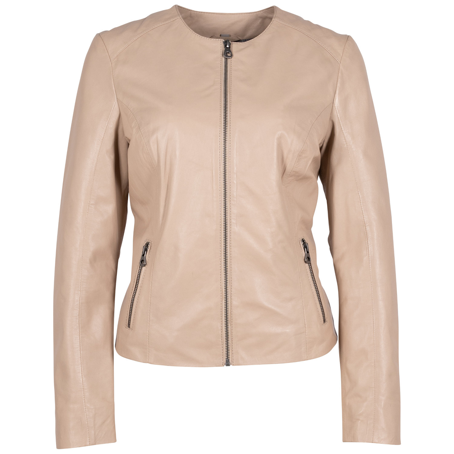 Geaca de Piele Dama Mauritius Bej GWEeli – Geci de Piele