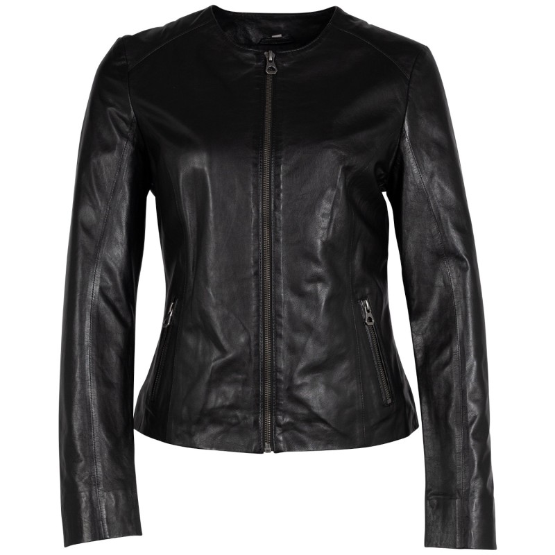 Geaca de Piele Dama Mauritius Neagra GWEeli – Black Friday