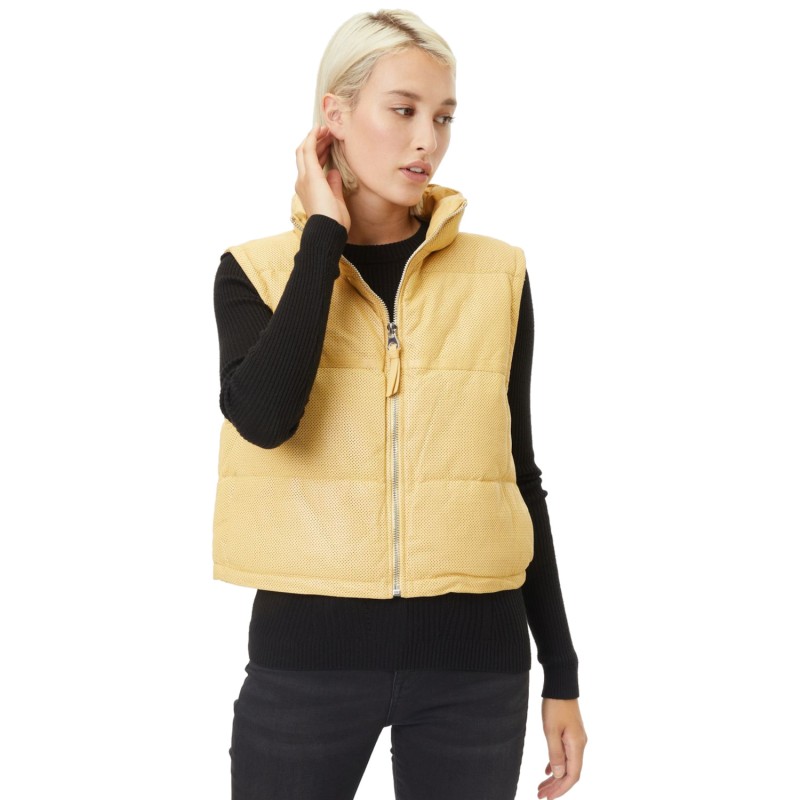 Vesta de Piele Dama Mauritius Galben Deschis GWEllice – Black Friday