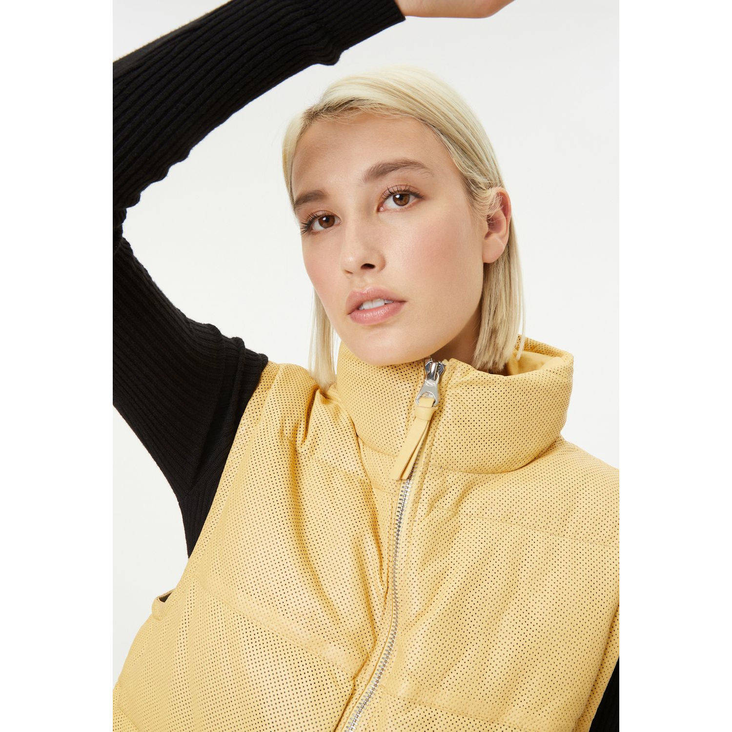 Vesta de Piele Dama Mauritius Galben Deschis GWEllice – Black Friday Vesta de Piele Dama Mauritius Galben Deschis GWEllice – Black Friday