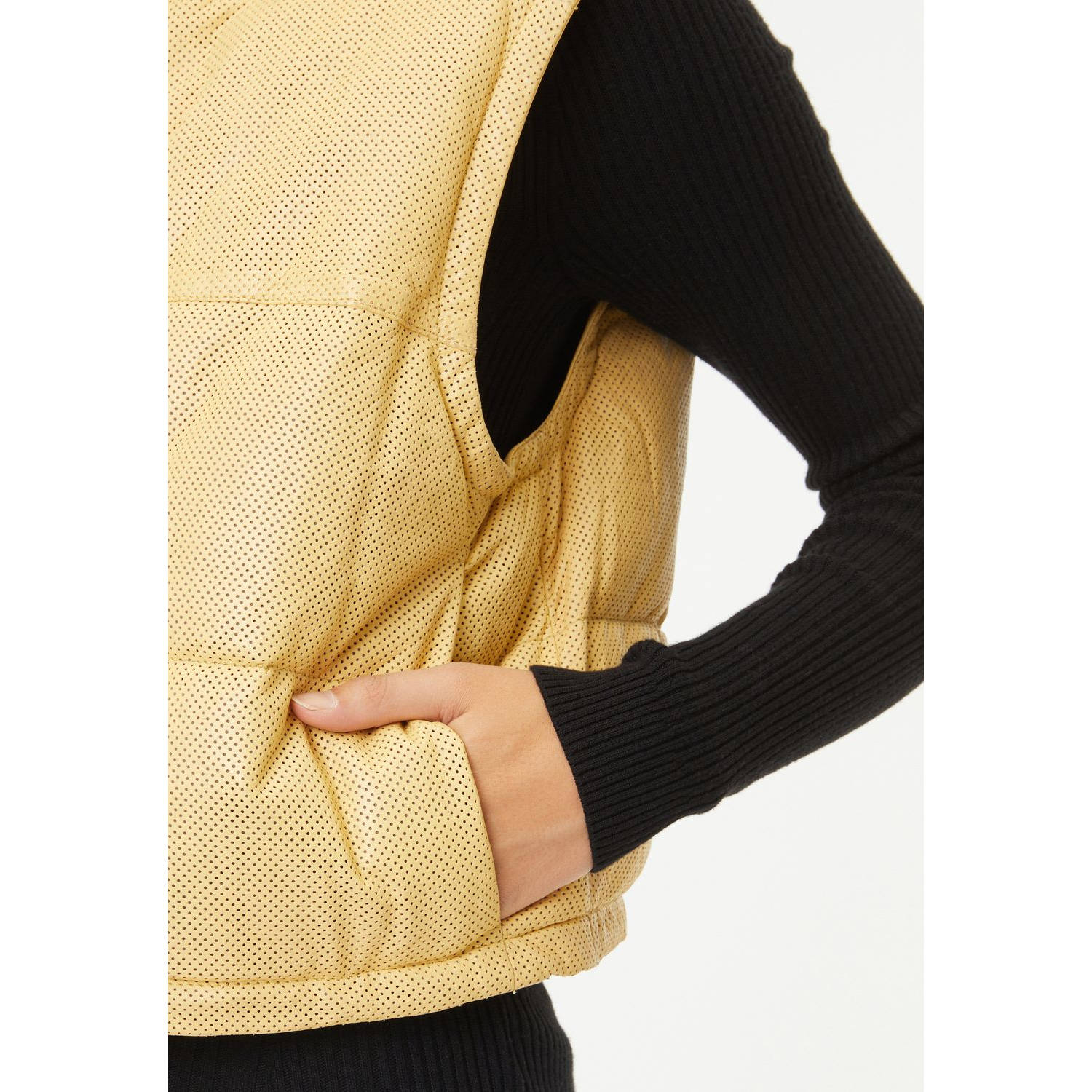 Vesta de Piele Dama Mauritius Galben Deschis GWEllice – Black Friday Vesta de Piele Dama Mauritius Galben Deschis GWEllice – Black Friday