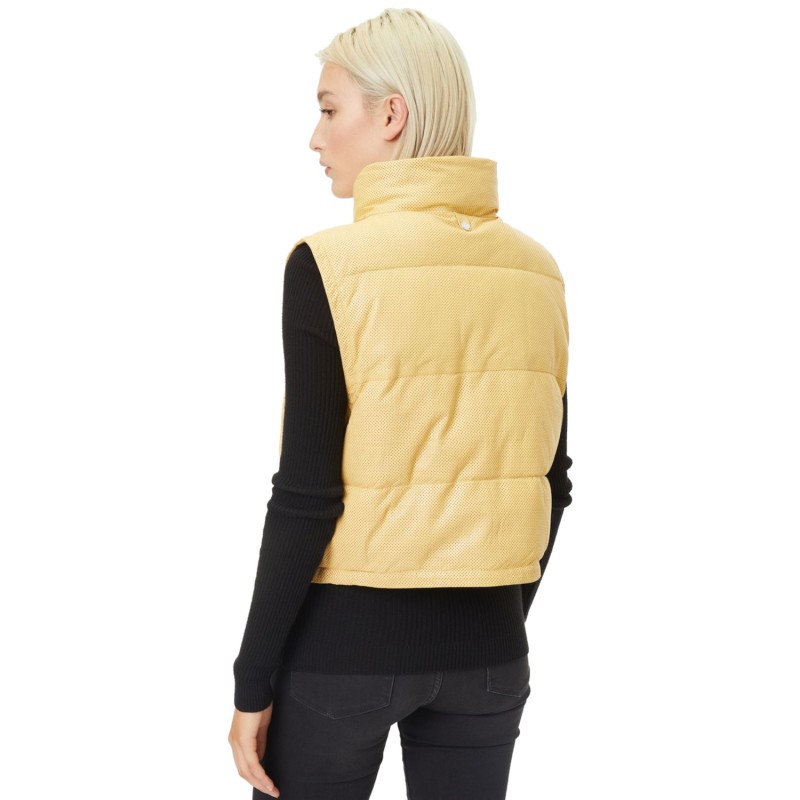 Vesta de Piele Dama Mauritius Galben Deschis GWEllice – Black Friday