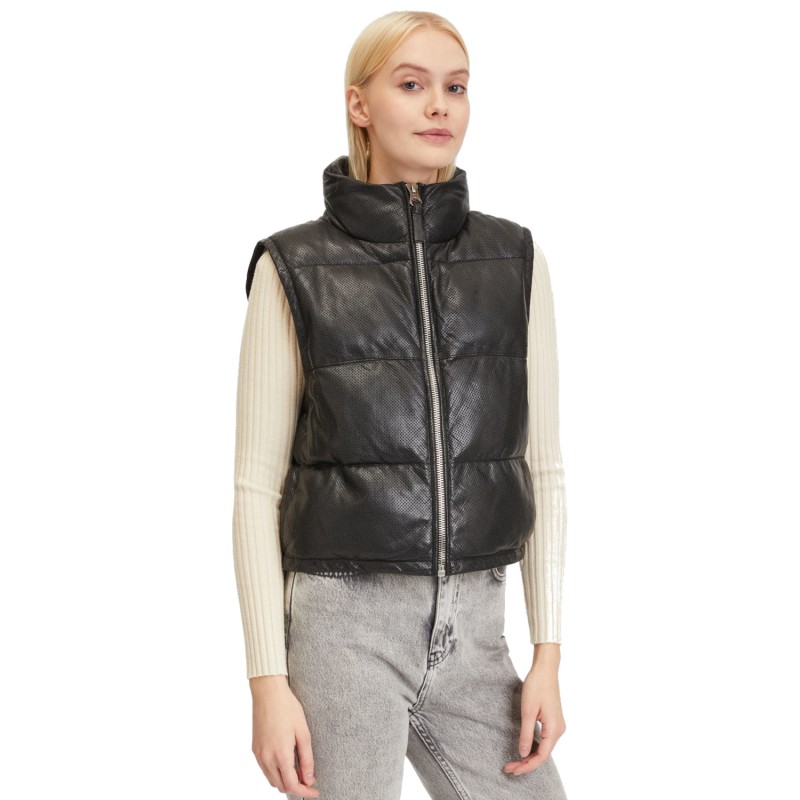 Vesta de Piele Dama Mauritius Neagra GWEllice – Veste de Piele