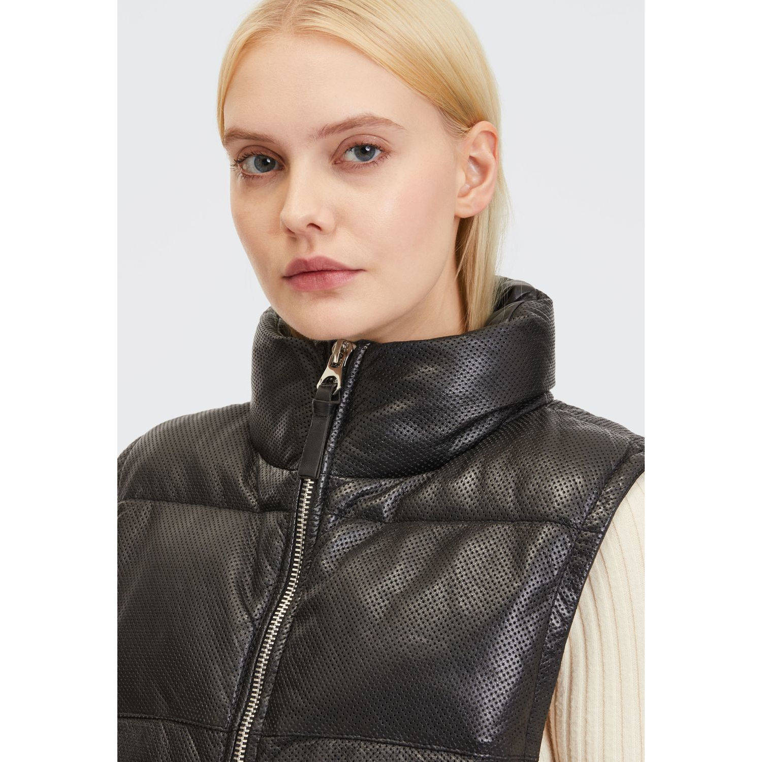 Vesta de Piele Dama Mauritius Neagra GWEllice – Veste de Piele