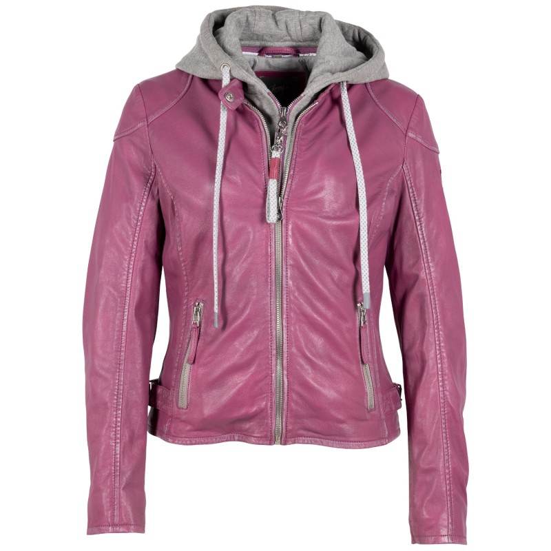 Geaca de Piele Dama Mauritius Roz Inchis GWFahira – Black Friday