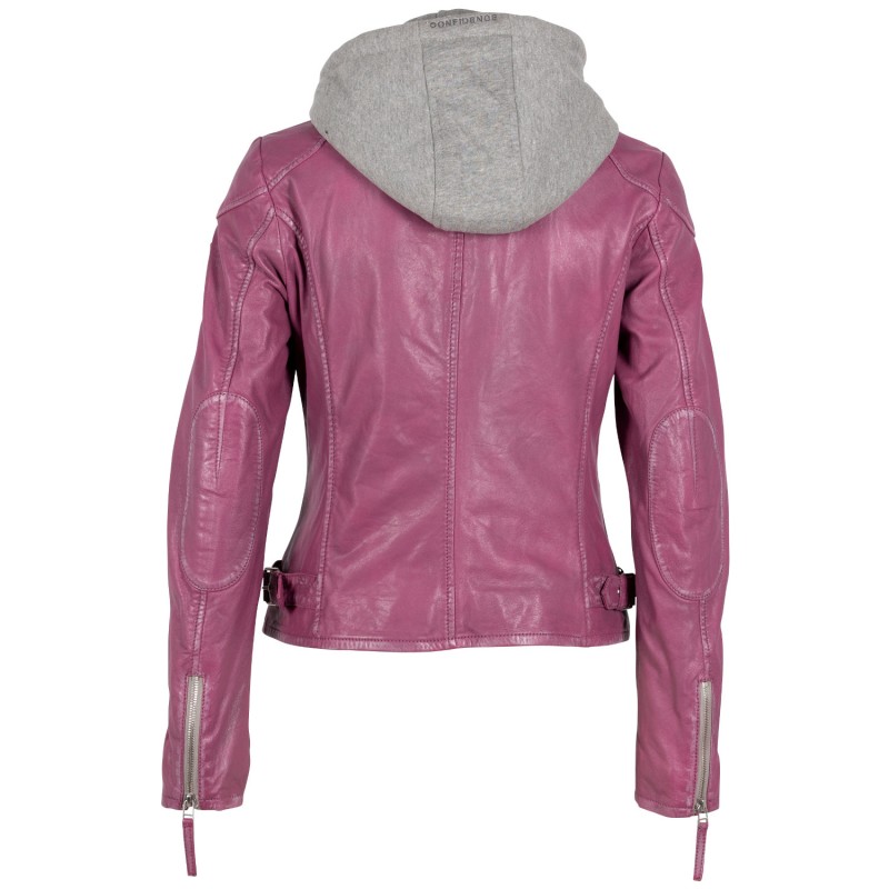 Geaca de Piele Dama Mauritius Roz Inchis GWFahira – Black Friday