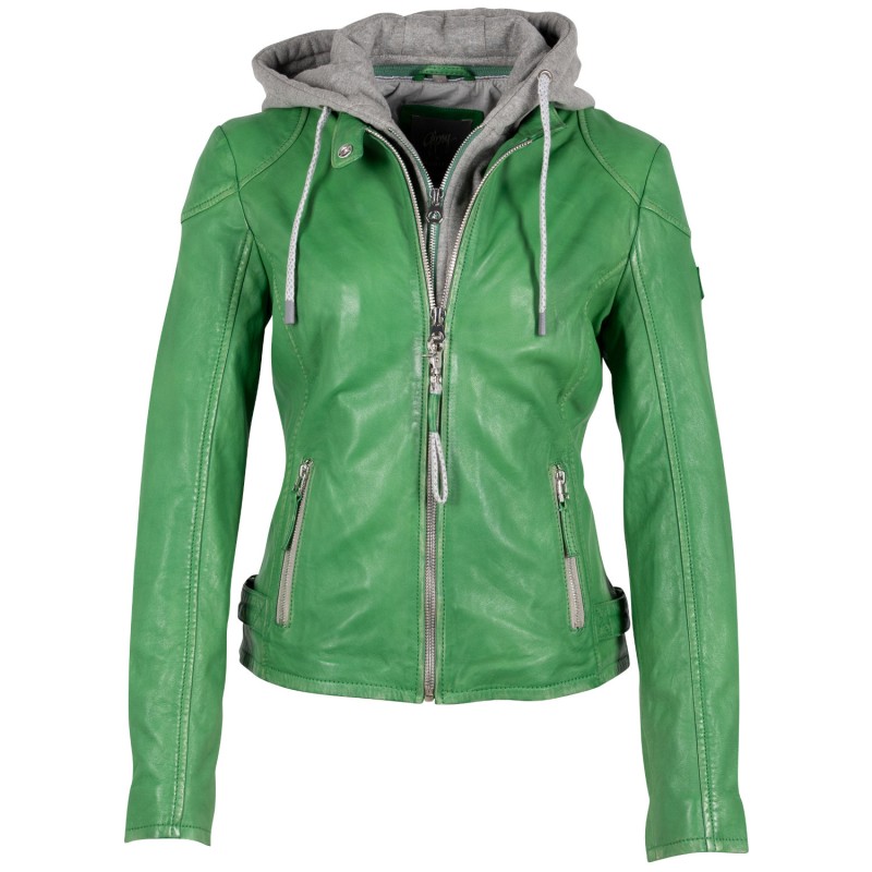 Geaca de Piele Dama Mauritius Verde GWFahira – Black Friday