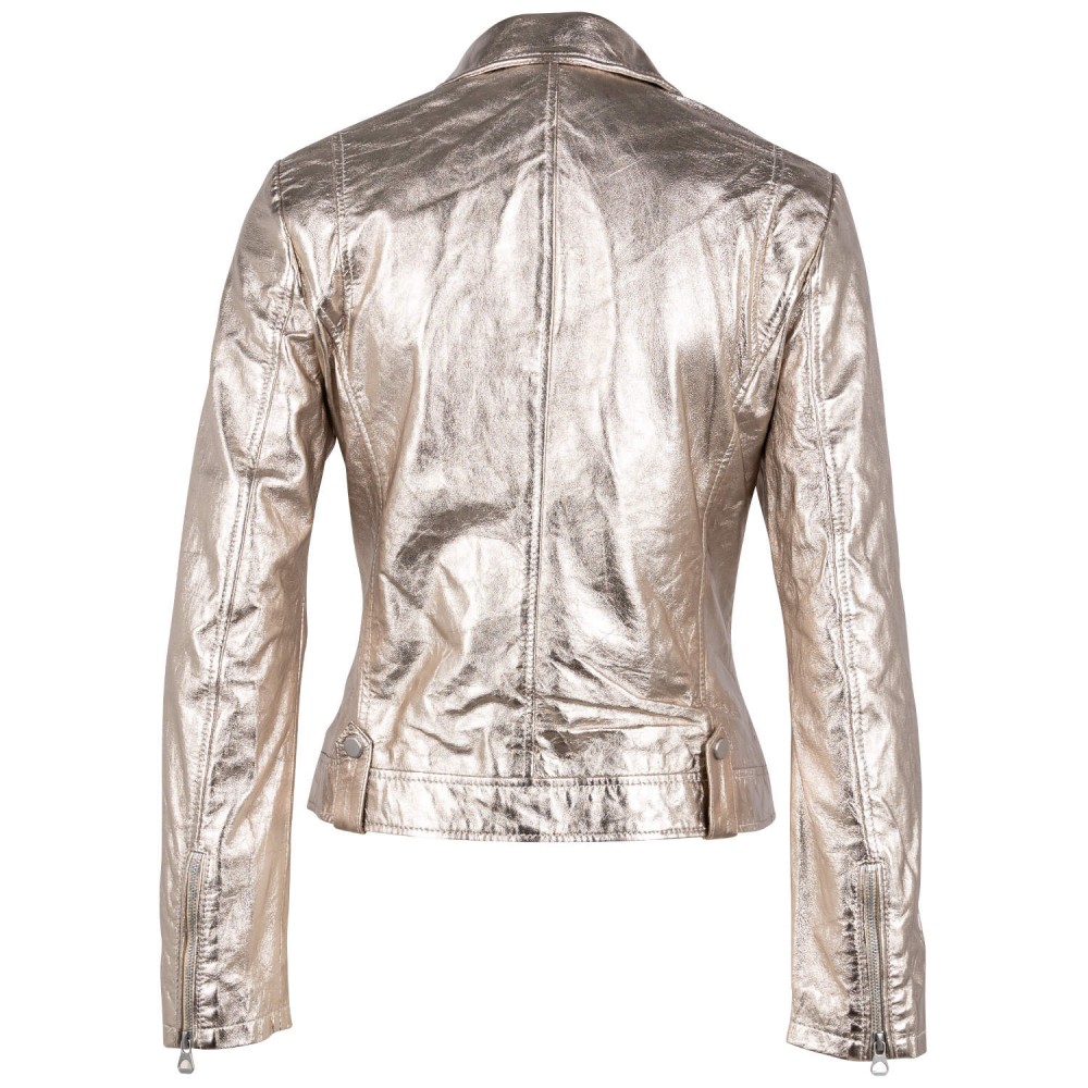 Geaca de Piele Dama Mauritius Argintiu Antic Metalizat GWFaible Geaca de Piele Dama Mauritius Argintiu Antic Metalizat GWFaible - readytowear.ro