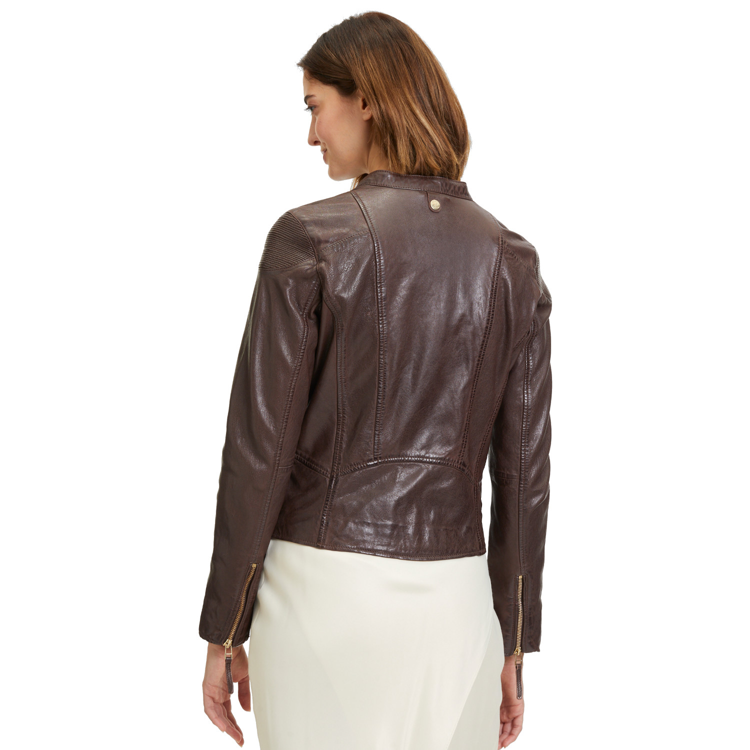 Geaca de Piele Dama Mauritius Castanie GWFjella – Geci de Piele