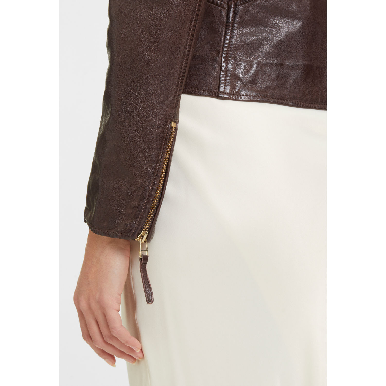 Geaca de Piele Dama Mauritius Castanie GWFjella – Geci de Piele