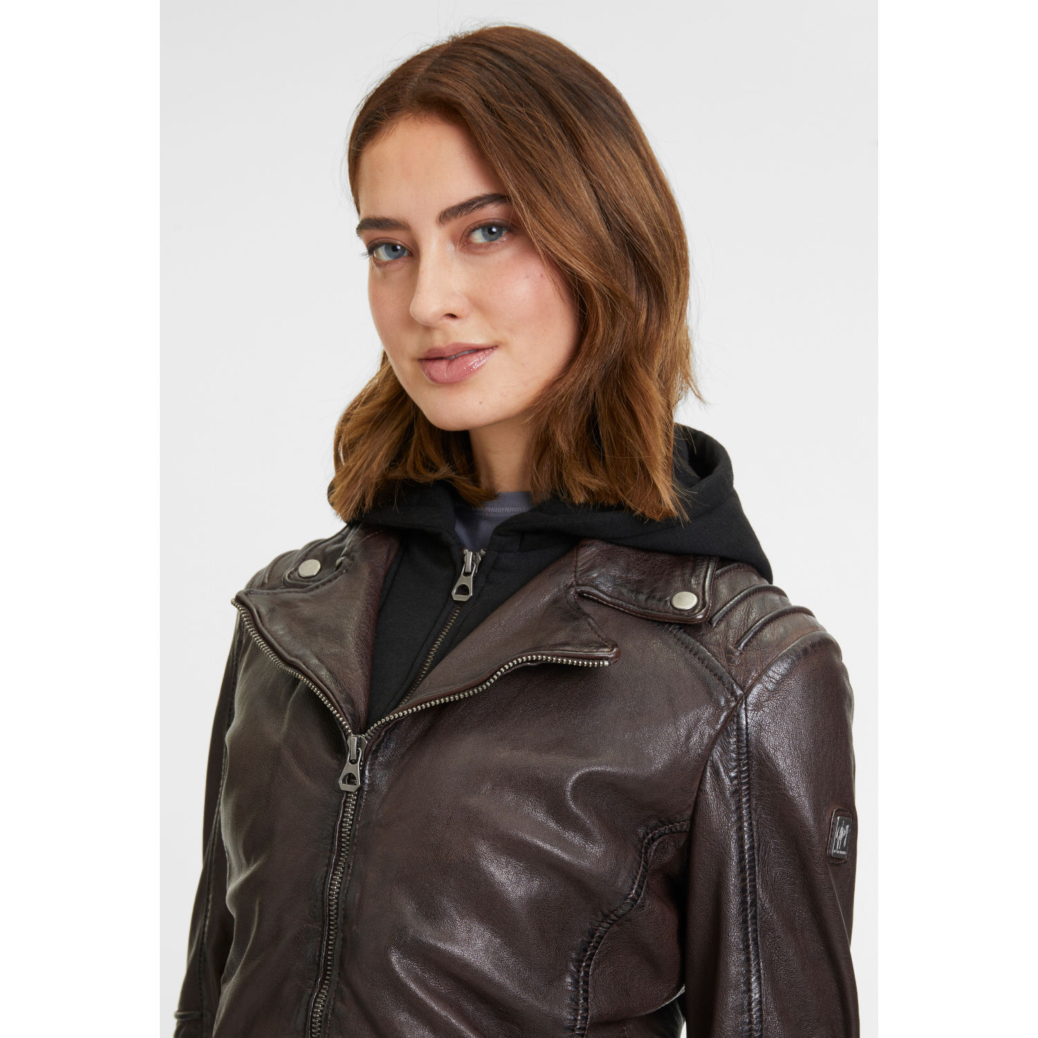 Geaca de Piele Dama Mauritius Castanie GWFlura – Black Friday