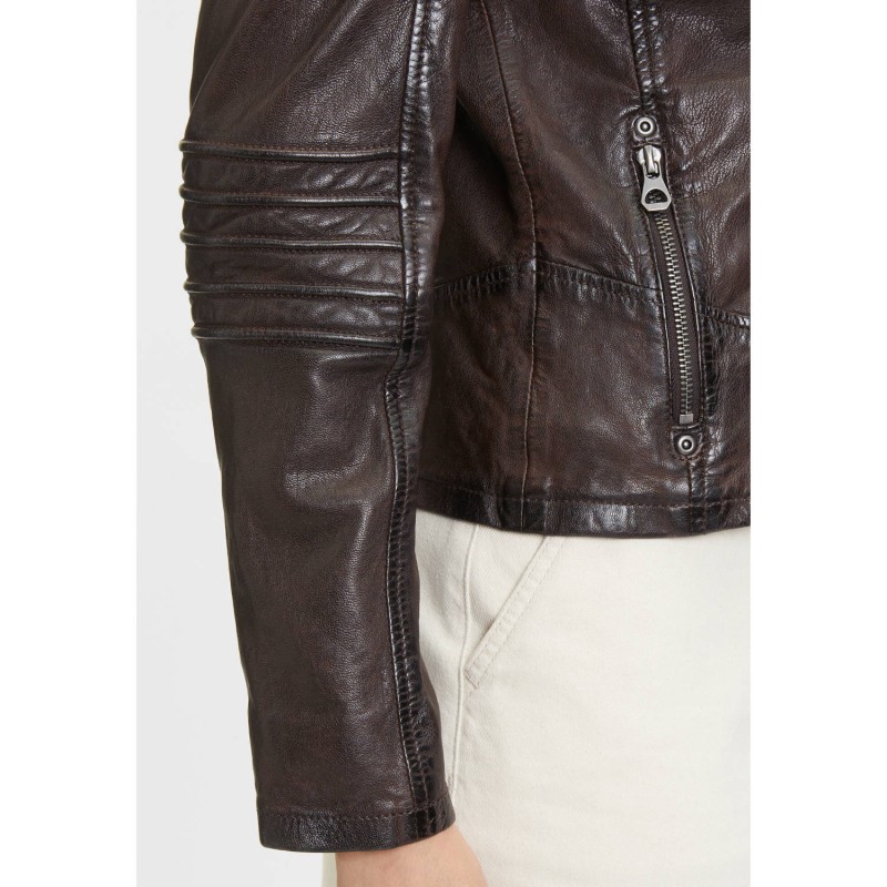 Geaca de Piele Dama Mauritius Castanie GWFlura – Black Friday