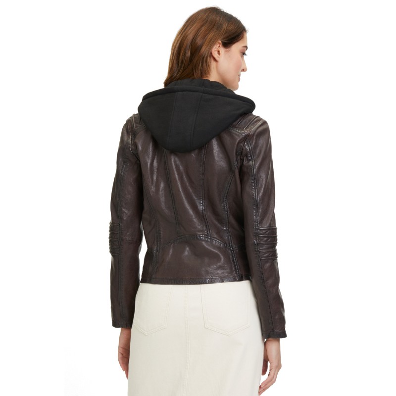 Geaca de Piele Dama Mauritius Castanie GWFlura – Black Friday