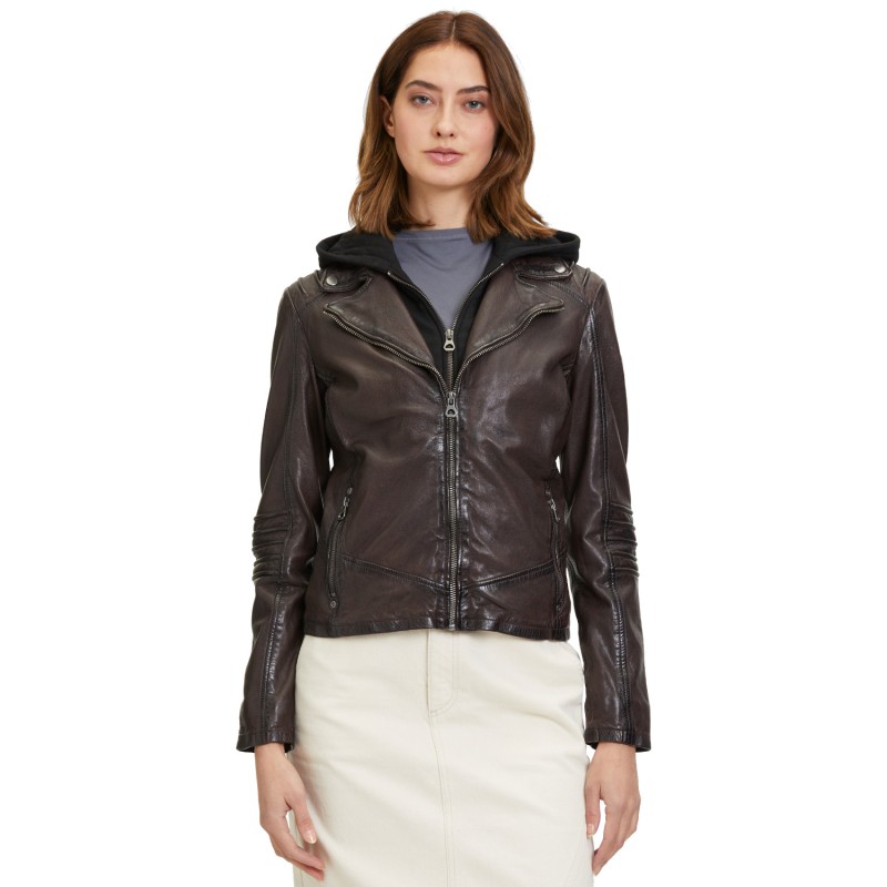 Geaca de Piele Dama Mauritius Castanie GWFlura – Black Friday