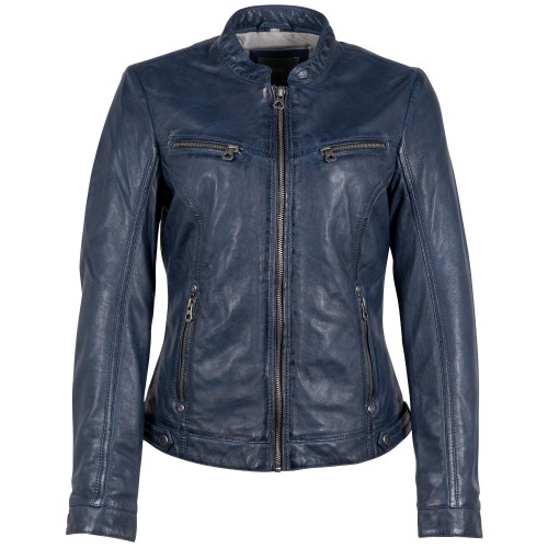 Kurtka skórzana damska Mauritius granatowa GWJanka