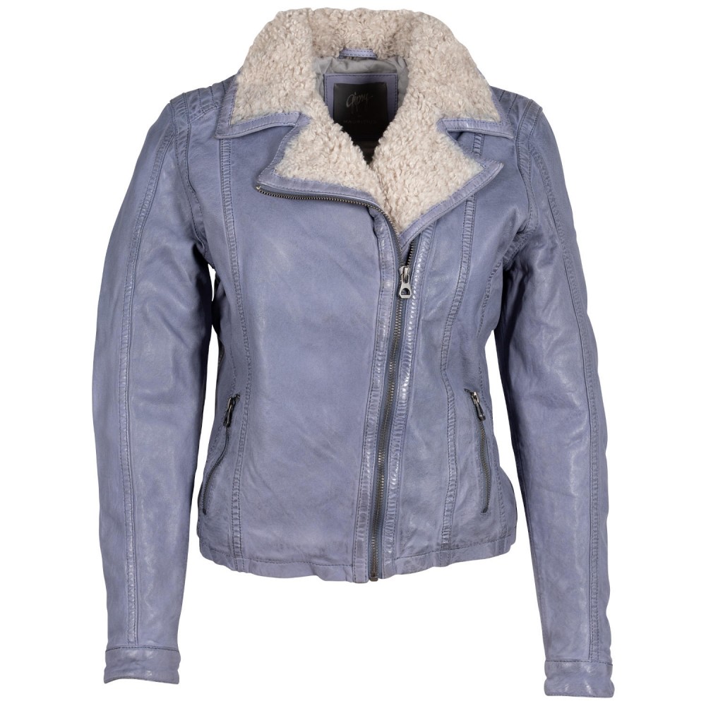 Geaca de Iarna din Piele Dama Mauritius Albastru Deschis GWJolanda Geaca de Iarna din Piele Dama Mauritius Albastru Deschis GWJolanda - readytowear.ro