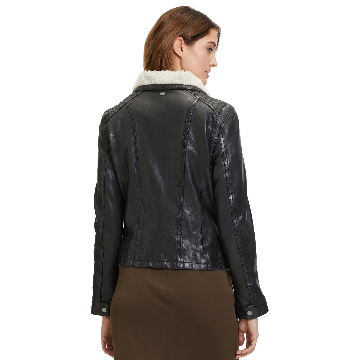 Geaca de Iarna din Piele Dama Mauritius Neagra GWJolanda – Black Friday