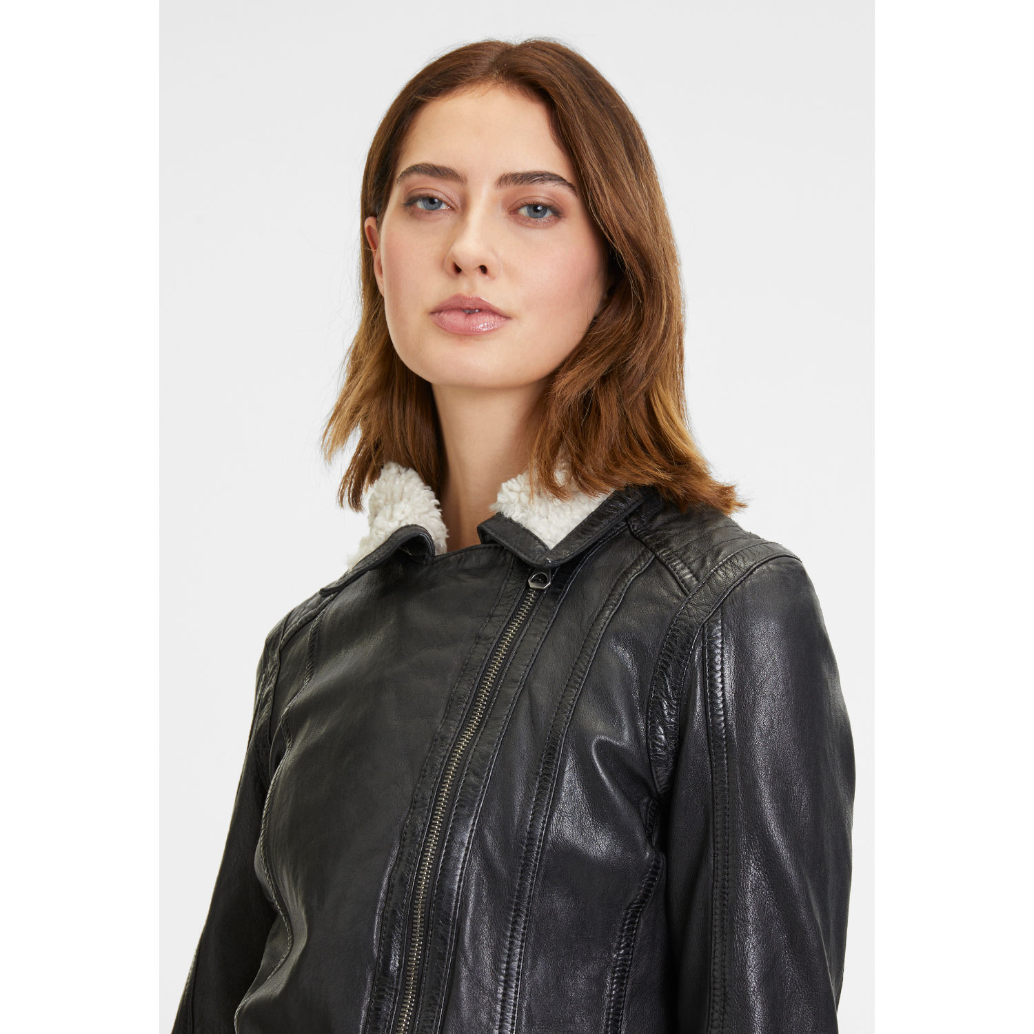 Geaca de Iarna din Piele Dama Mauritius Neagra GWJolanda – Black Friday