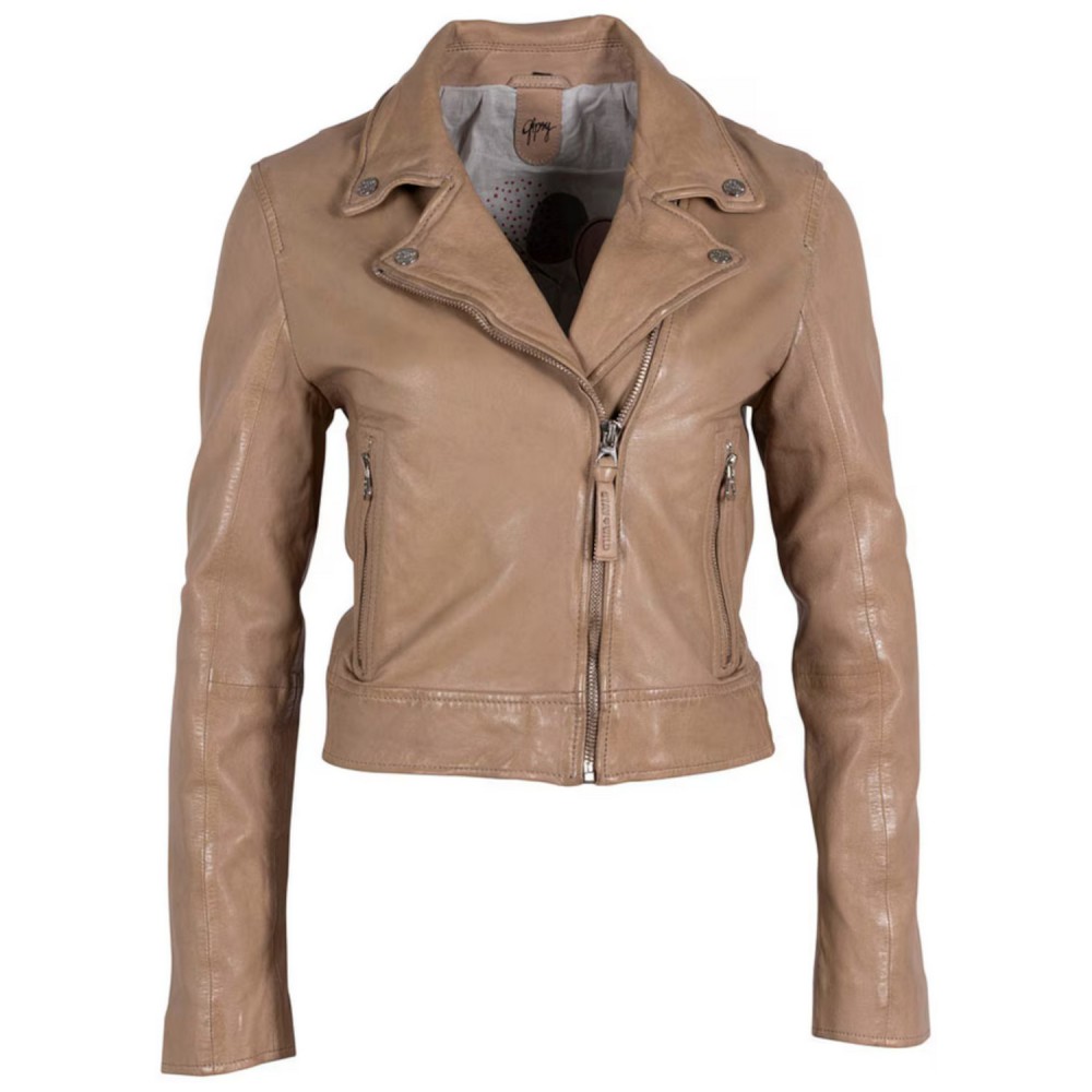 Geaca de Piele Dama Mauritius Bej GWJulene Geaca de Piele Dama Mauritius Bej GWJulene - readytowear.ro